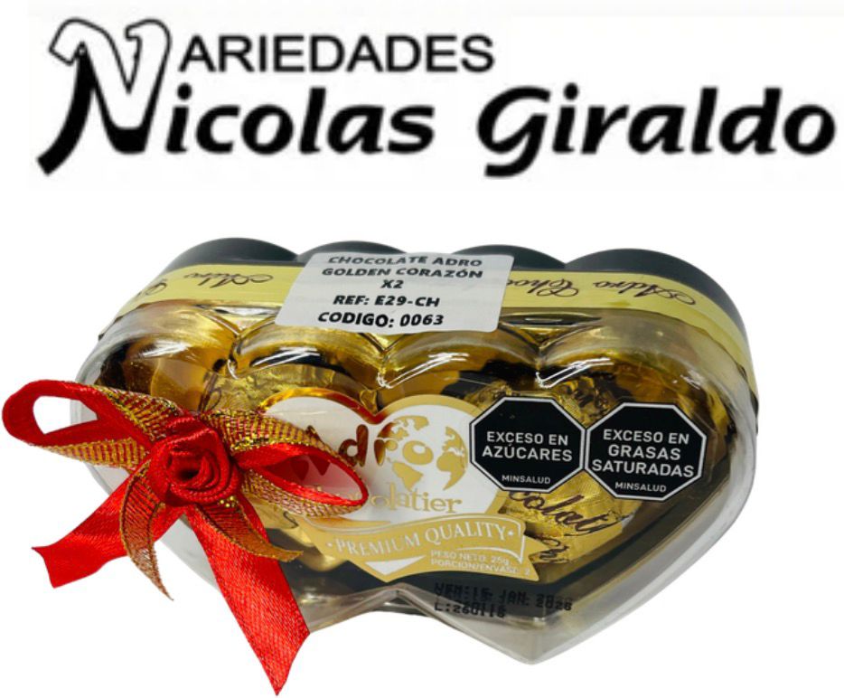 Chocolate adro golden corazon X2