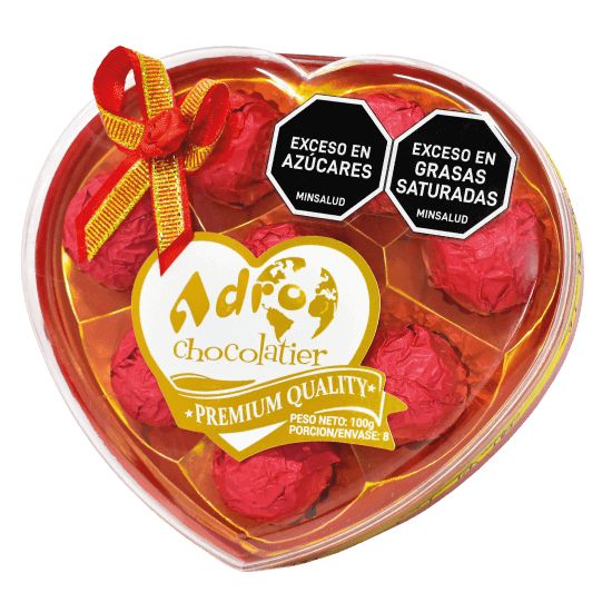 Chocolate adro corazon X8
