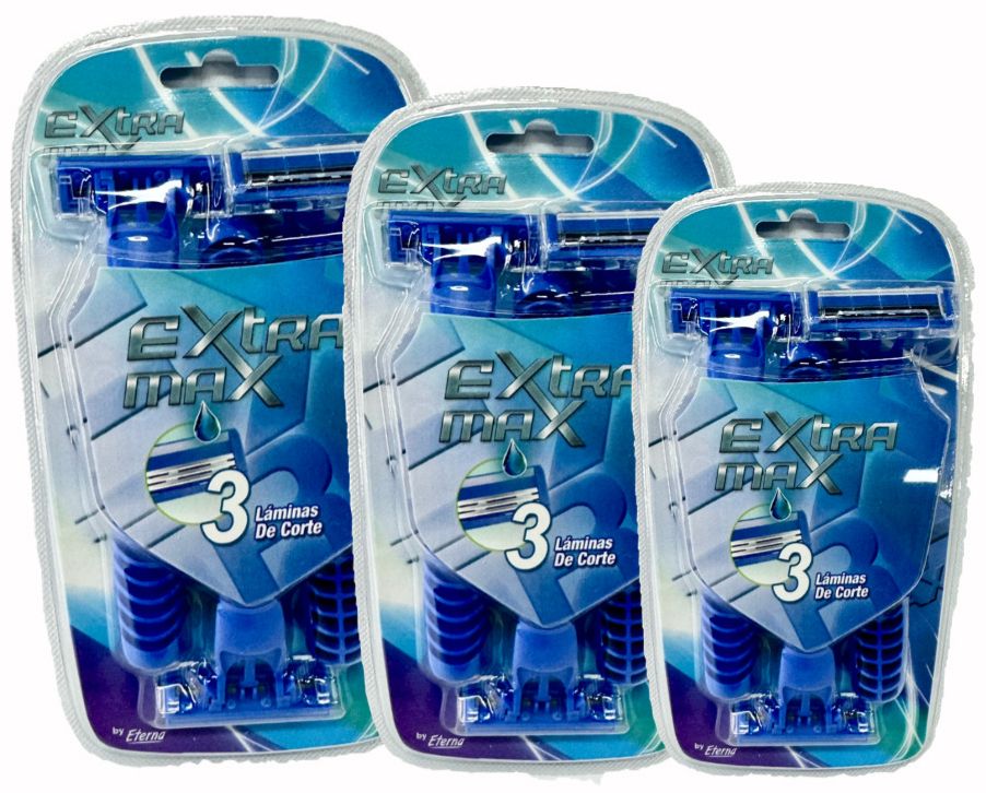 [ET303] Maquina afeitar extra max acetato x3 