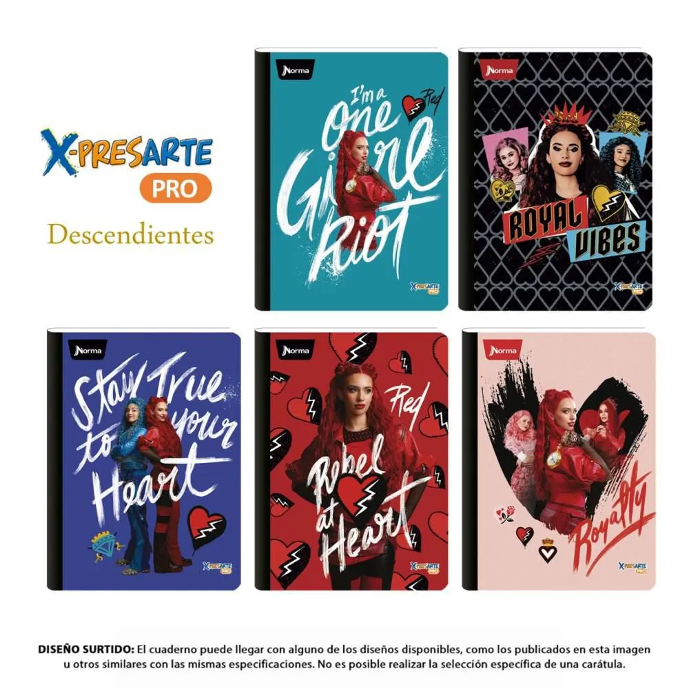 Cuaderno xpresarte cosido licencia descendientes 100H rayas