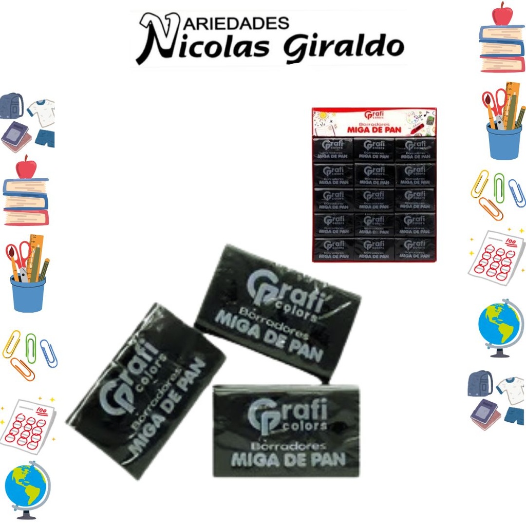 Borrador miga de pan negro x30 graficolors