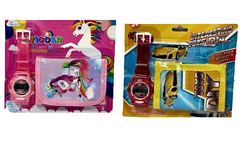 Set billetera mas reloj unicornio 