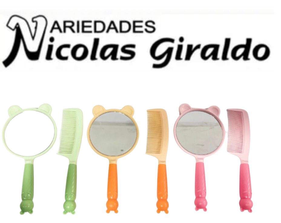 Set cepillo mas espejo figuras 