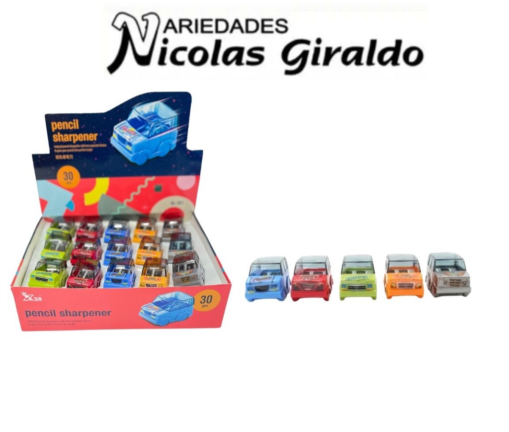 Sacapuntas figura carro caja x30