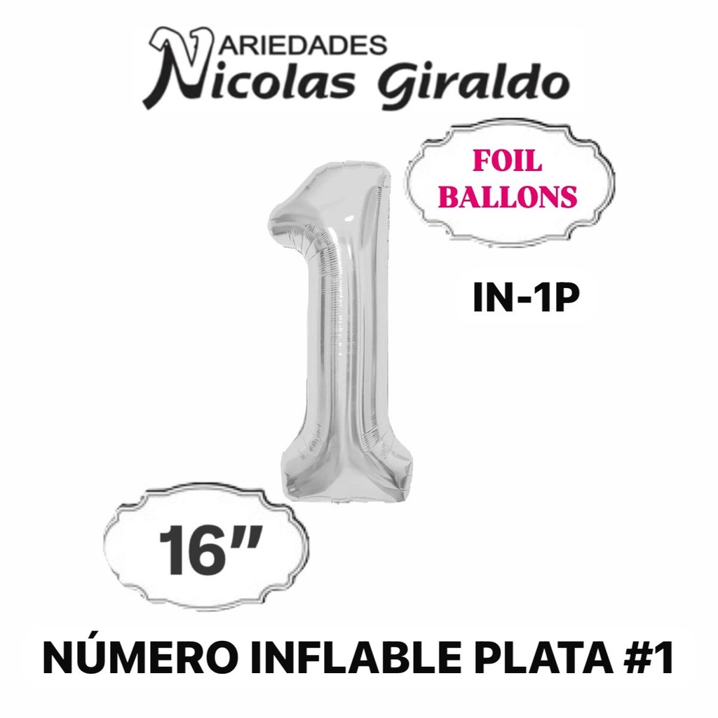@Numero inflable plata #1