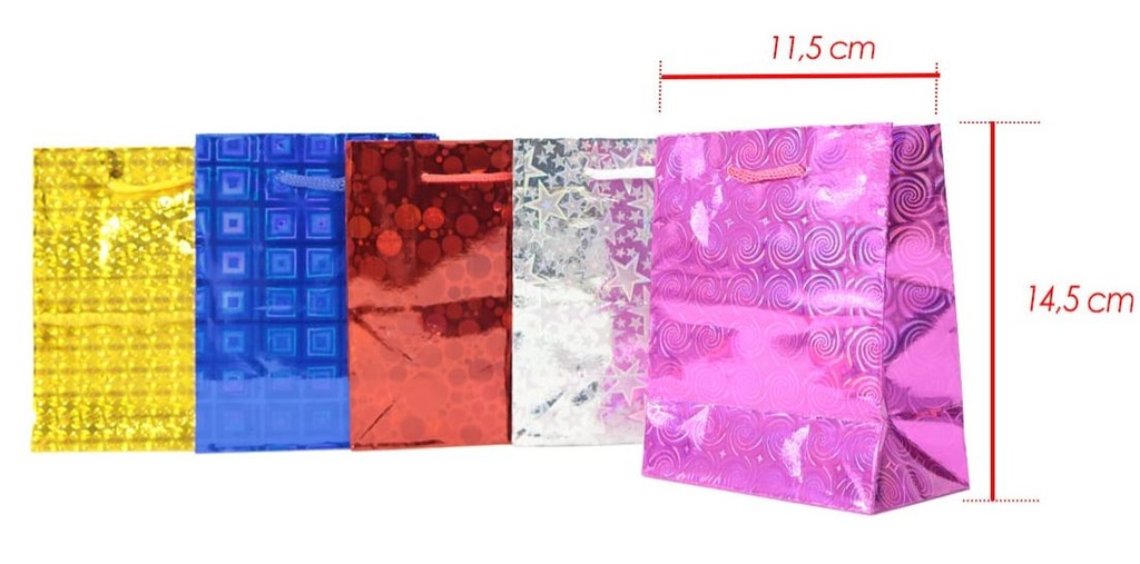 (SE3566)Bolsa regalo tornasol mini 12x15 PQT X12  