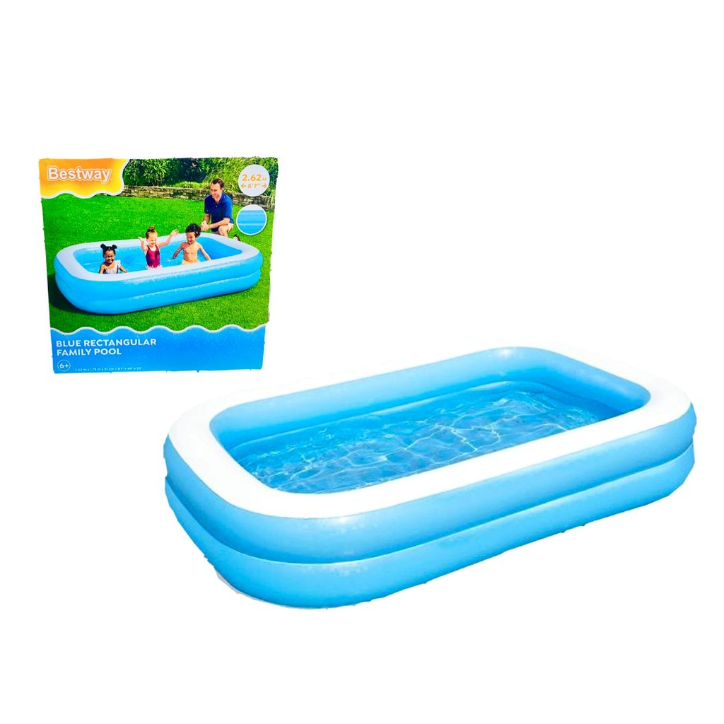Piscina inflable rectangular grande 2.62cm X1.75cm x51alt