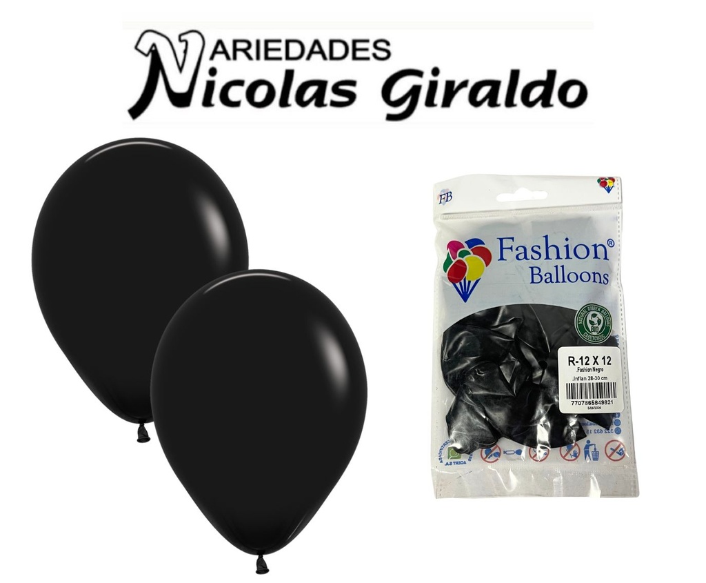 [849821] Bomba ballons r12x12 negra (rr12x12n)
