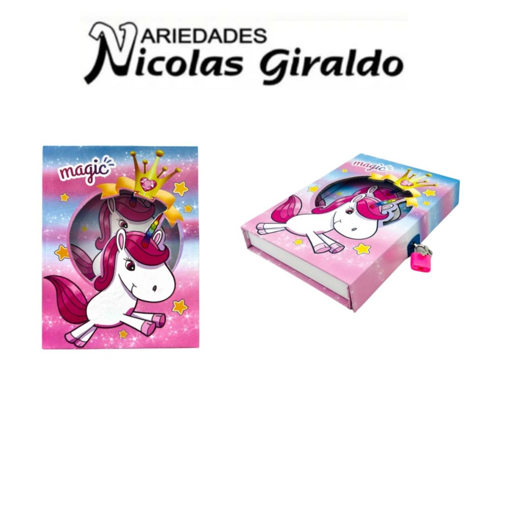 Diario infantil candado unicornio