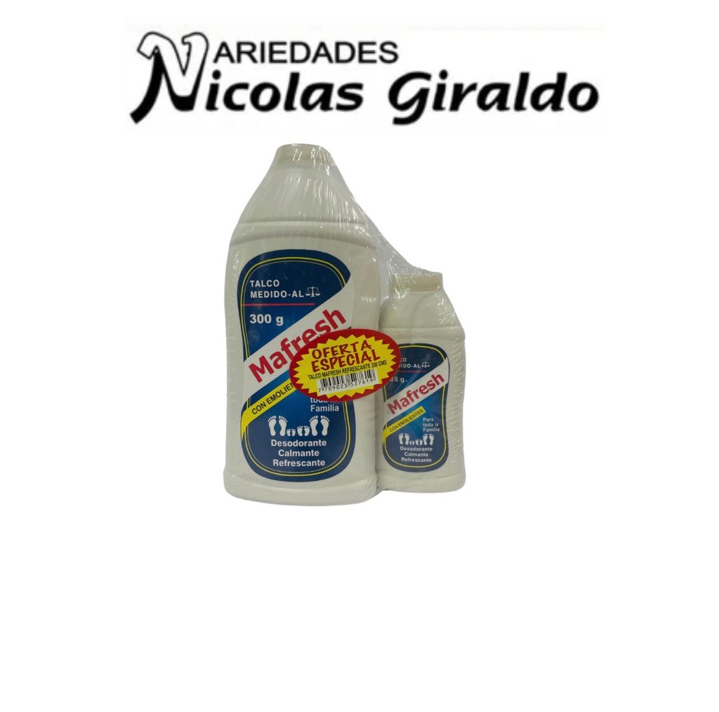 Talco oferta mafresh 300 mas 85 grande 