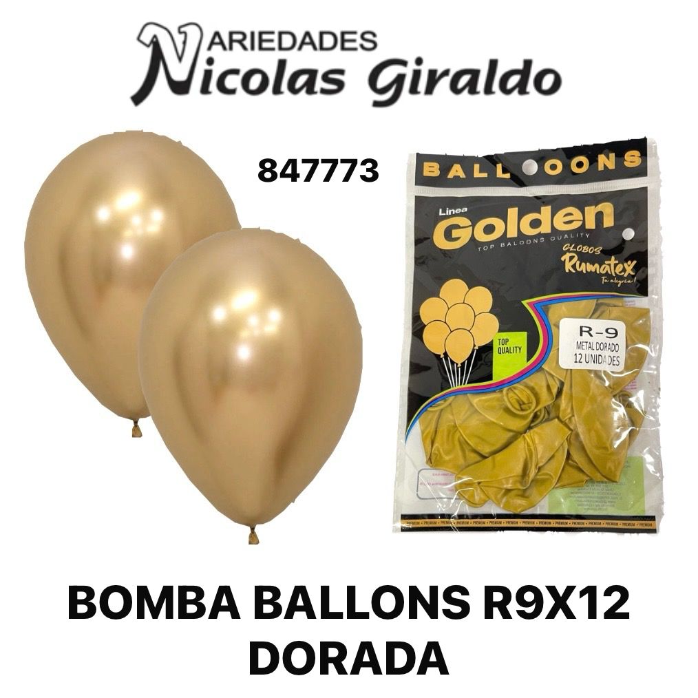 Bomba ballons r9x12 dorada