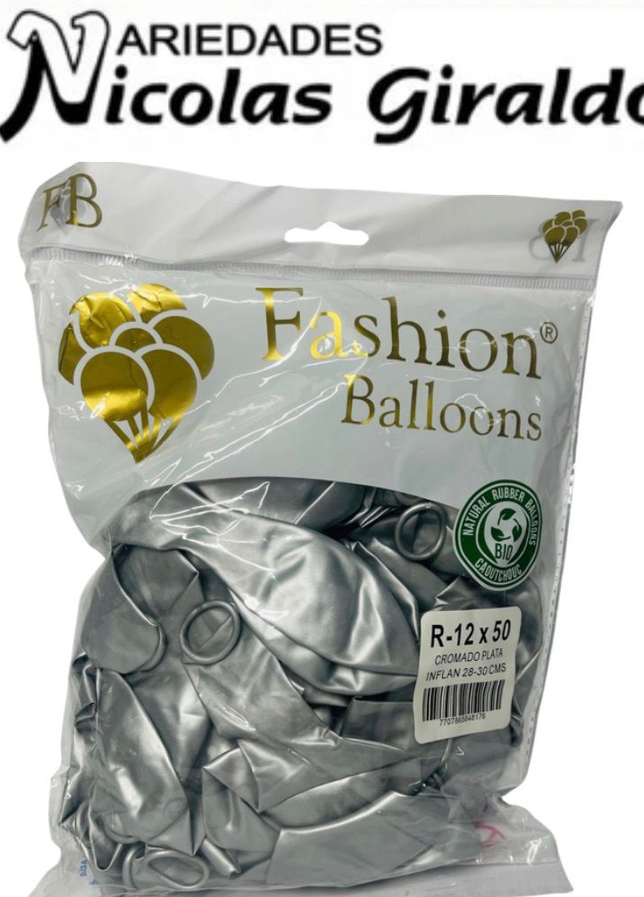 Bomba ballons r12x50 cromado plata