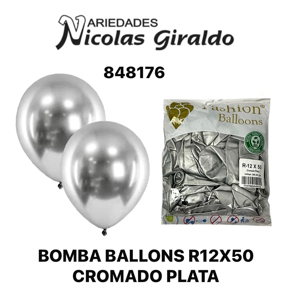 Bomba ballons r12x50 cromado plata