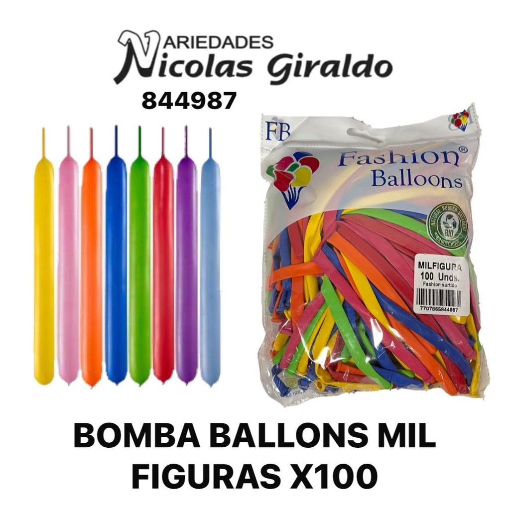Bomba ballons mil figuras x100