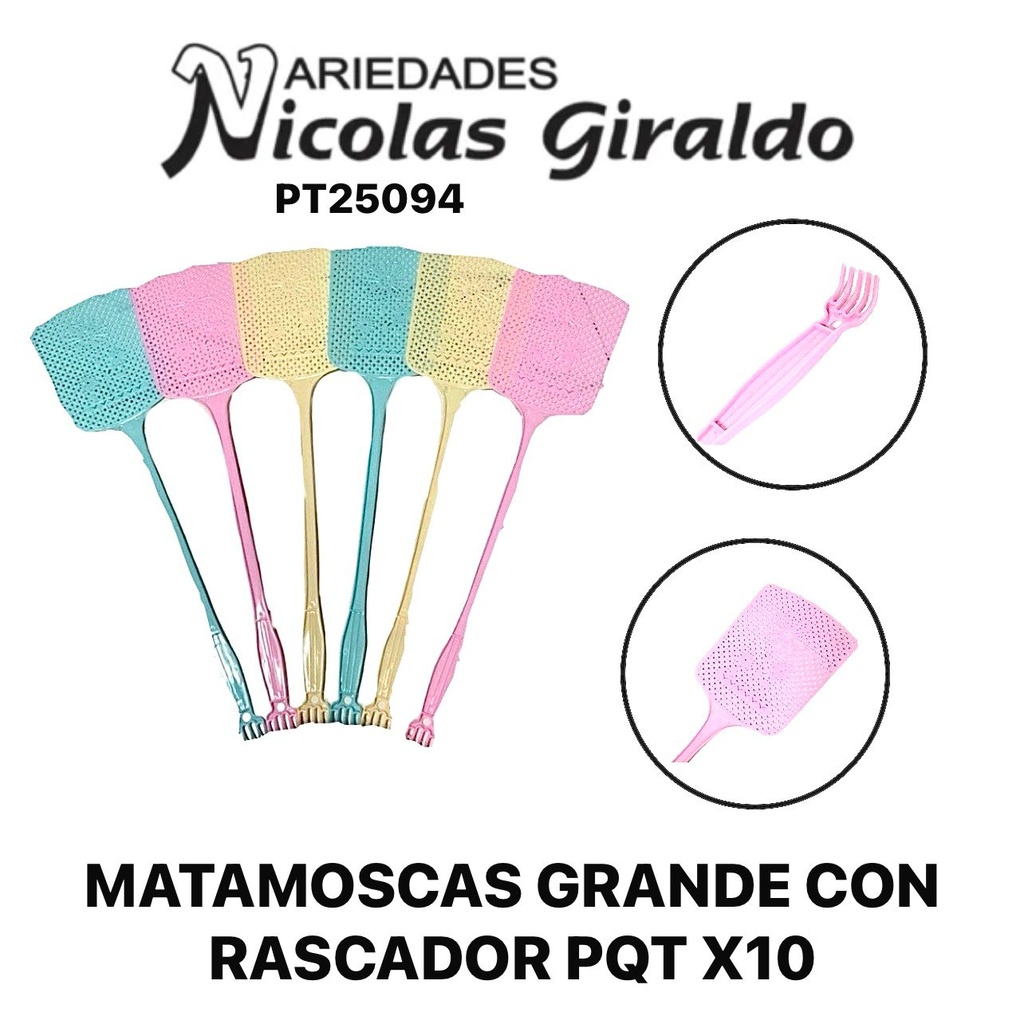 Matamoscas grande con rascador PQT x10