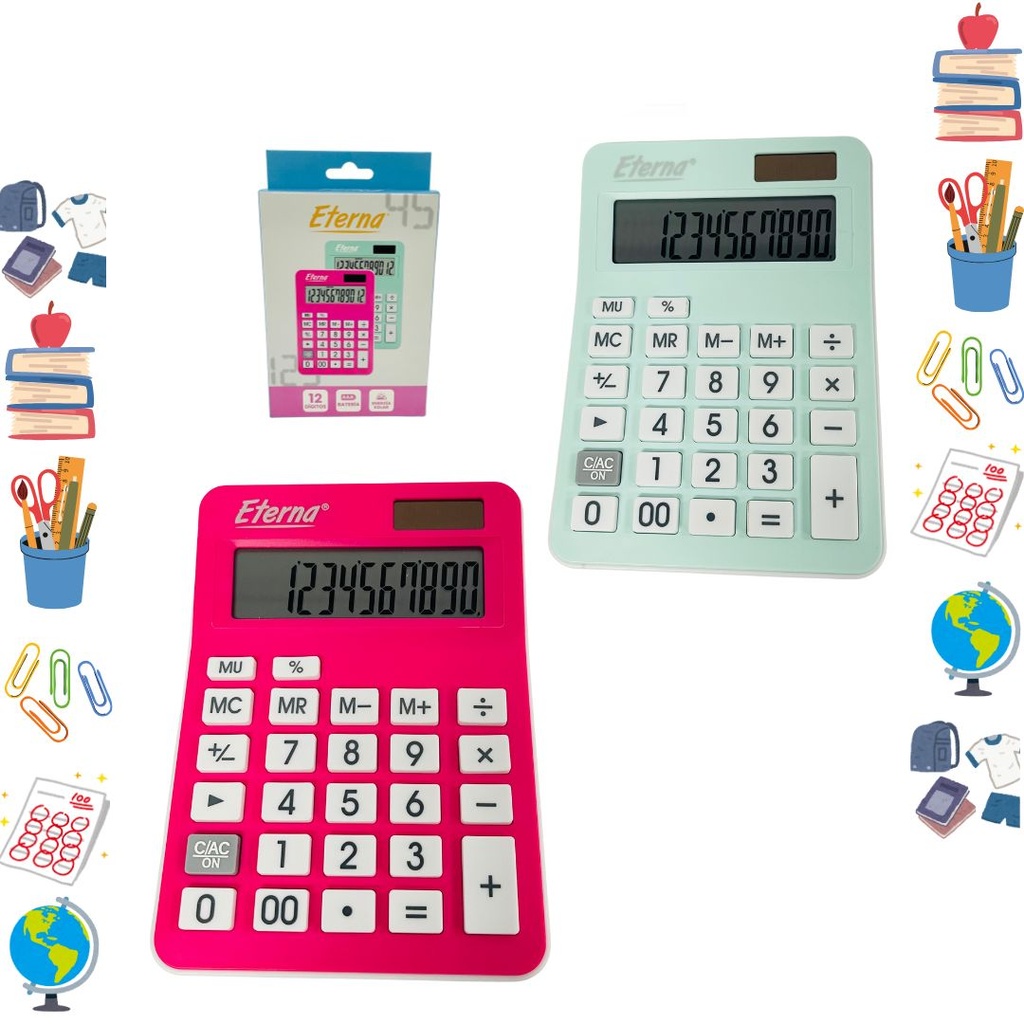 [ET1015] Calculadora eterna 12 digitos color pastel
