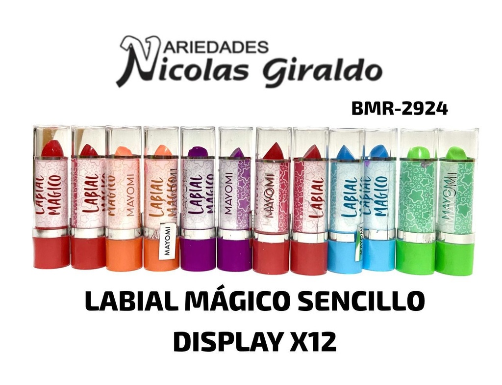 Labial magico sencillo display x12 