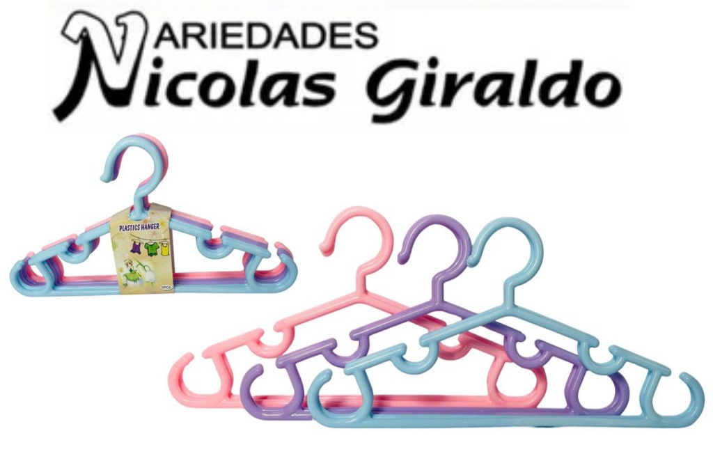 Gancho bebe redondo color pastel x6 