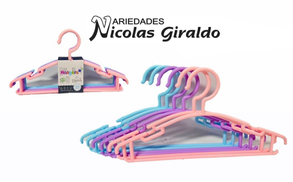 Gancho bebe redondo color pastel x6 