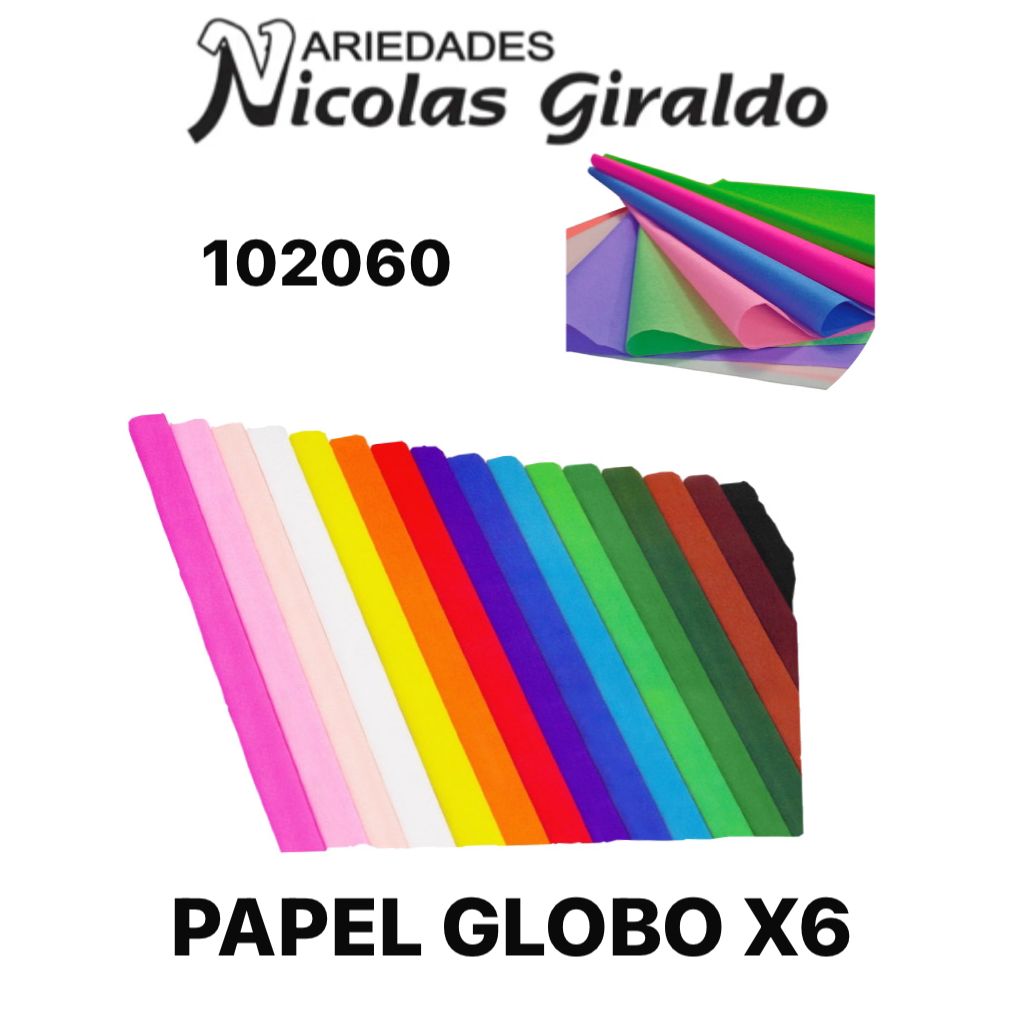 Papel globo x6 