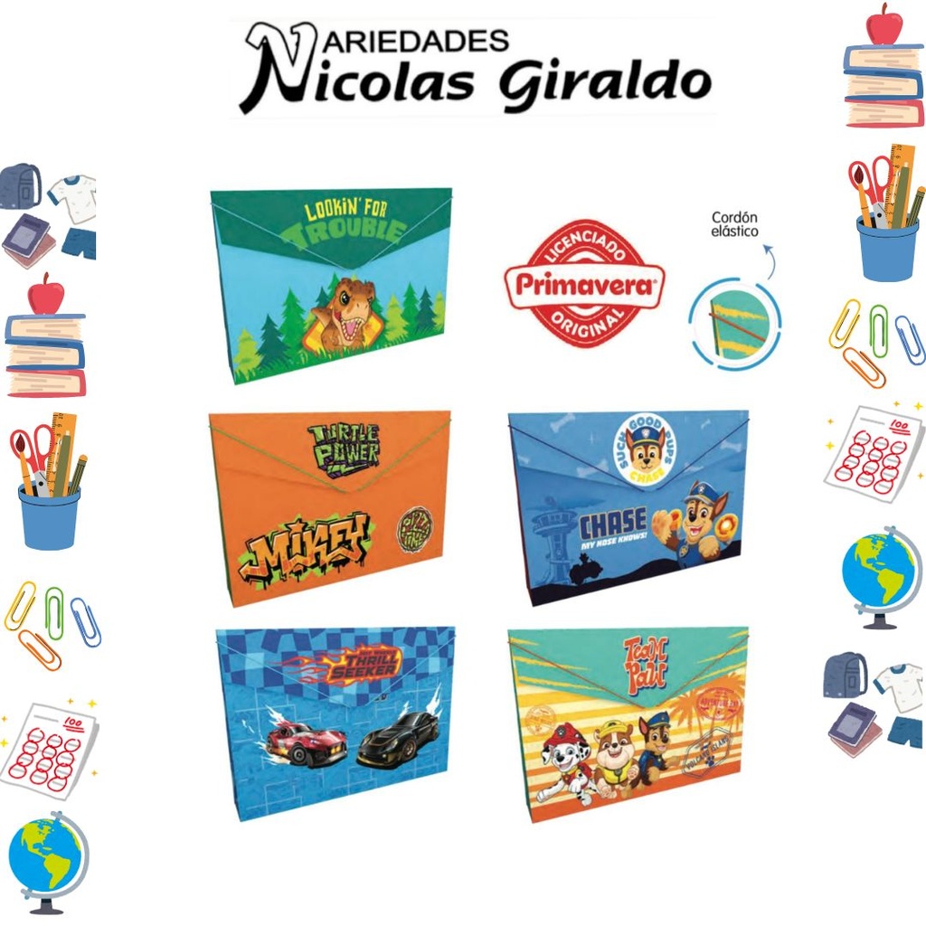 Carpeta primavera plastica fuelle pres shool niño