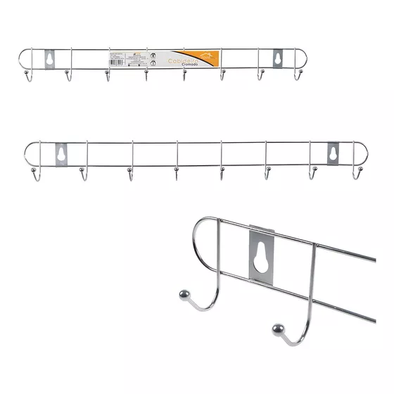 Perchero metal plata x8 paquete x10