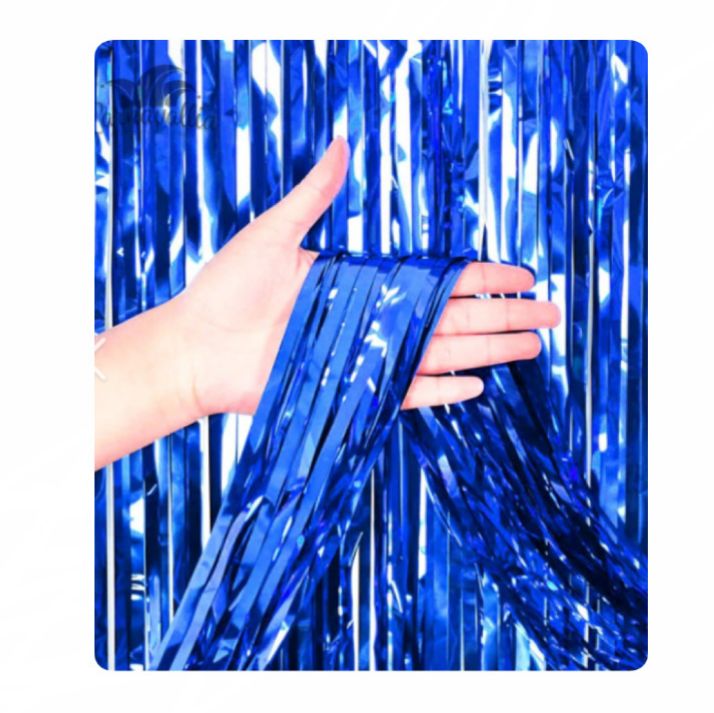 Cortina fiesta brillante 2x1 azul oscura 
