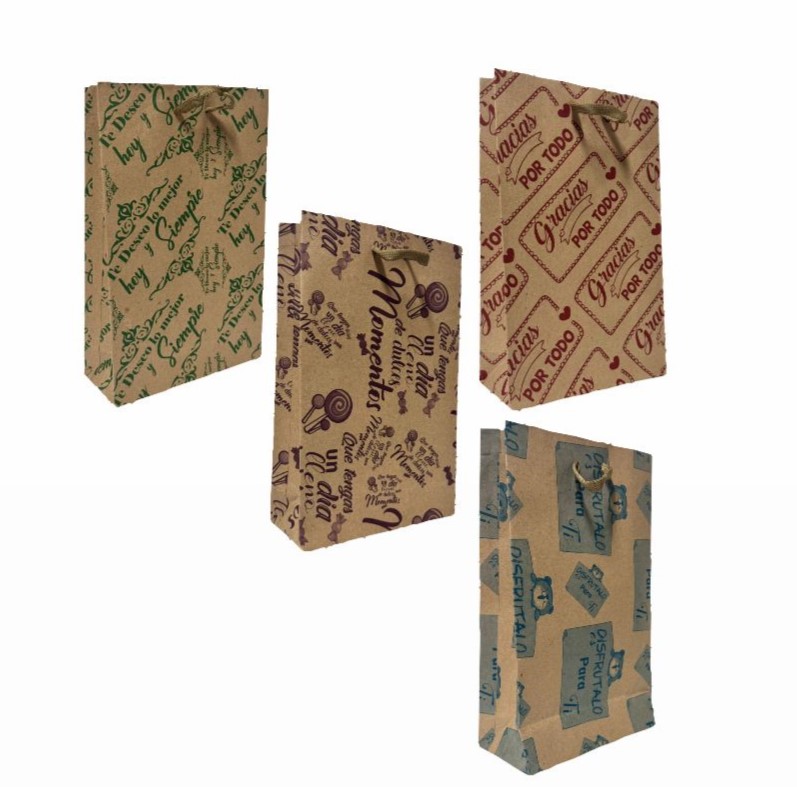 @Bolsa regalo kraft mensaje Mediana pqt x12