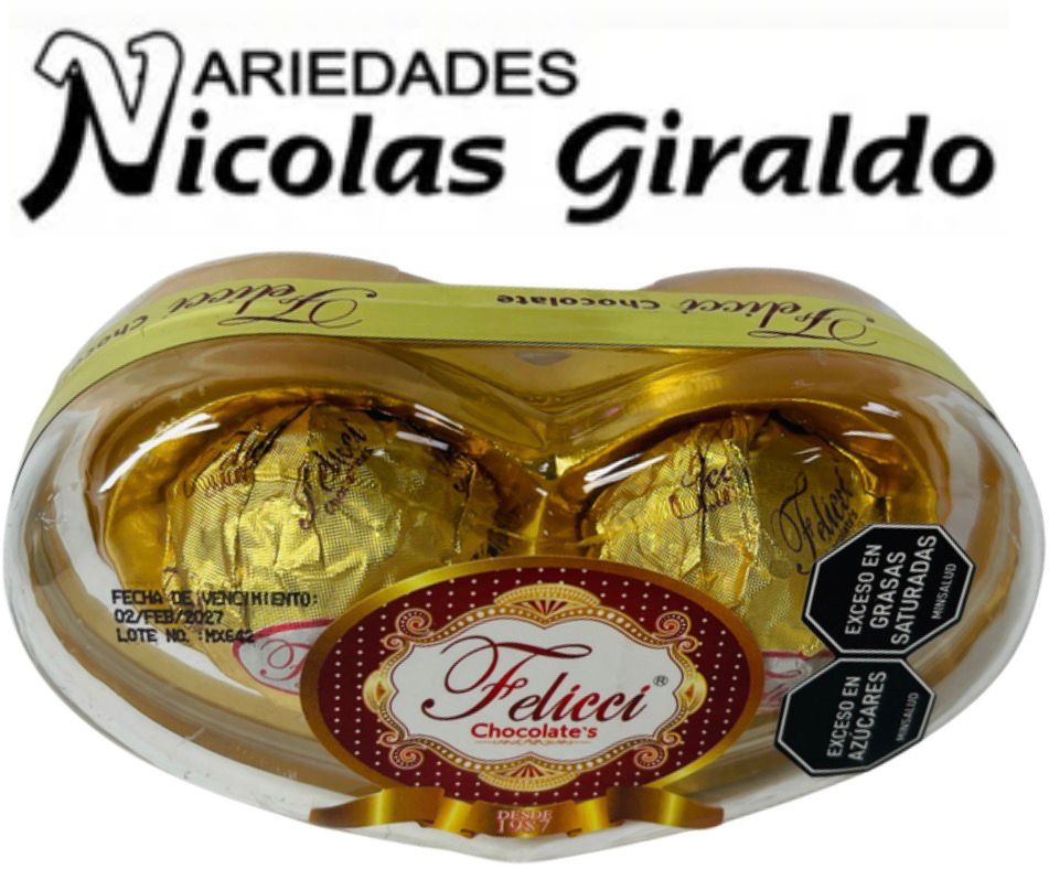 Chocolate feliccie corazon x2 