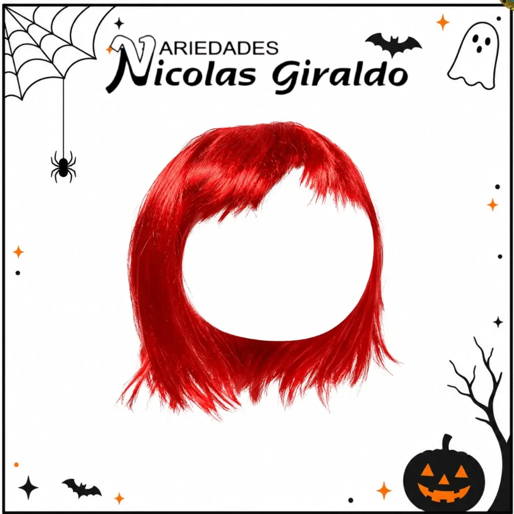 Peluca corta roja halloween
