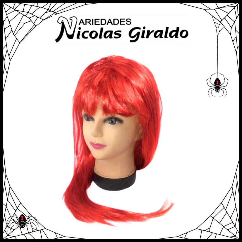 @Peluca halloween lisa larga roja