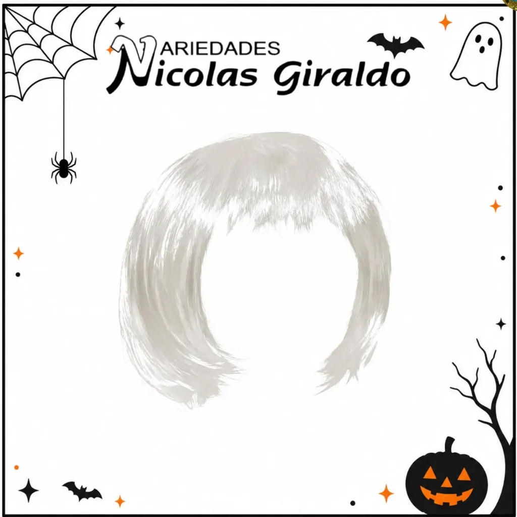 [DK210] Peluca corta blanca halloween