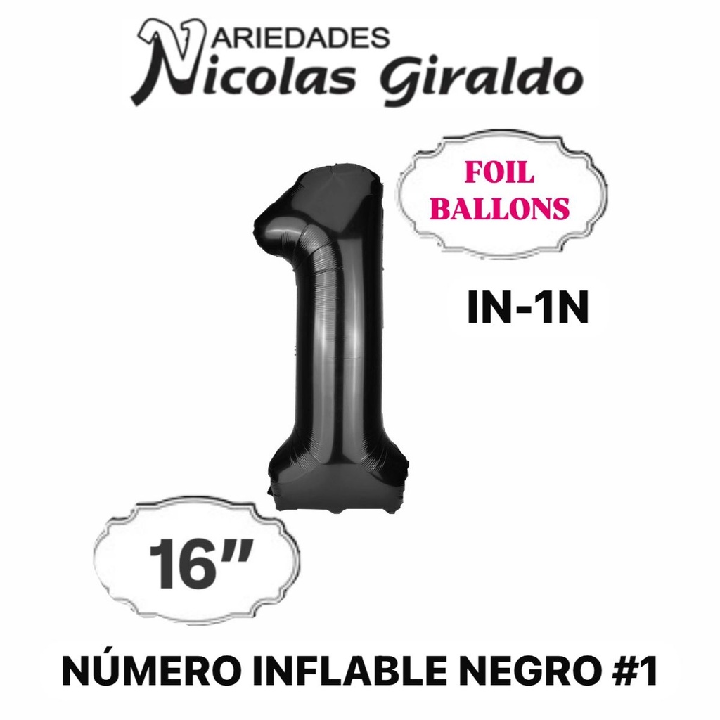 Numero inflable negro #1