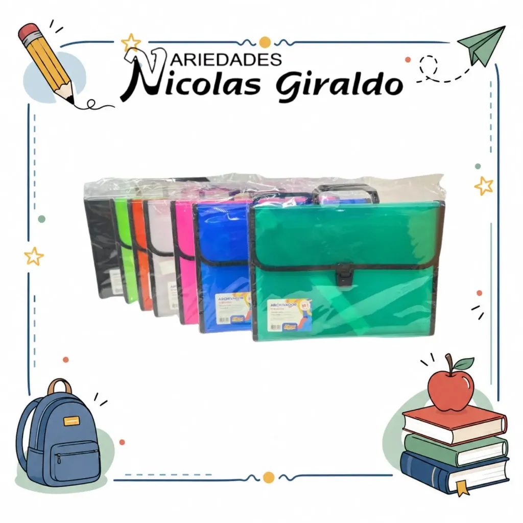 [ET646] Carpeta archivador carta 13 bolsillos traslucida