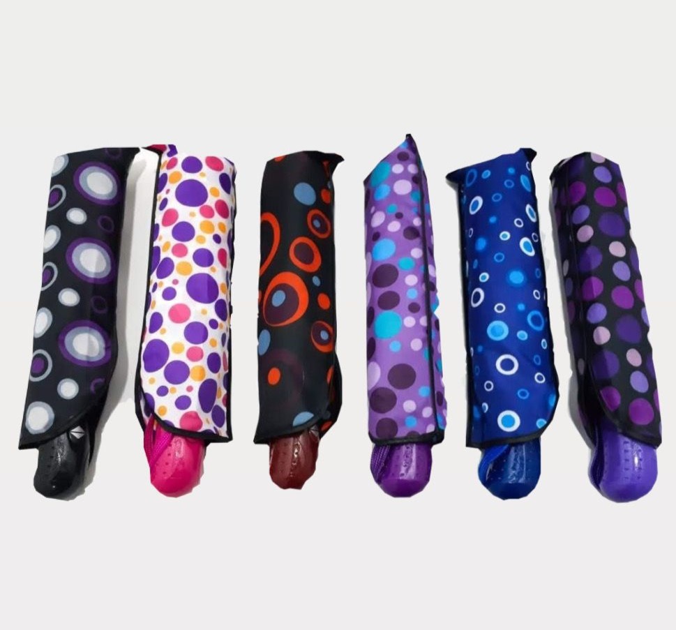 Sombrilla dama automatica estampada bolas