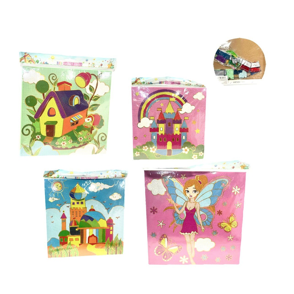 Cuadro madera Didactico infantil de puntear grande