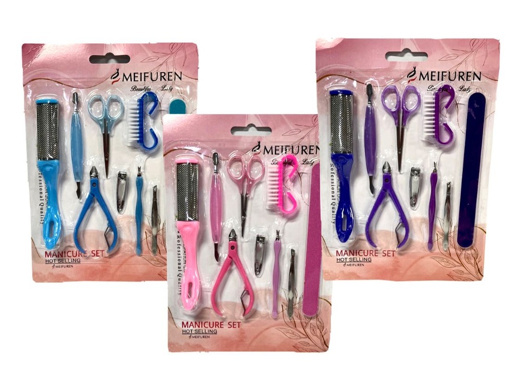 Manicure fino carton x9 piezas 