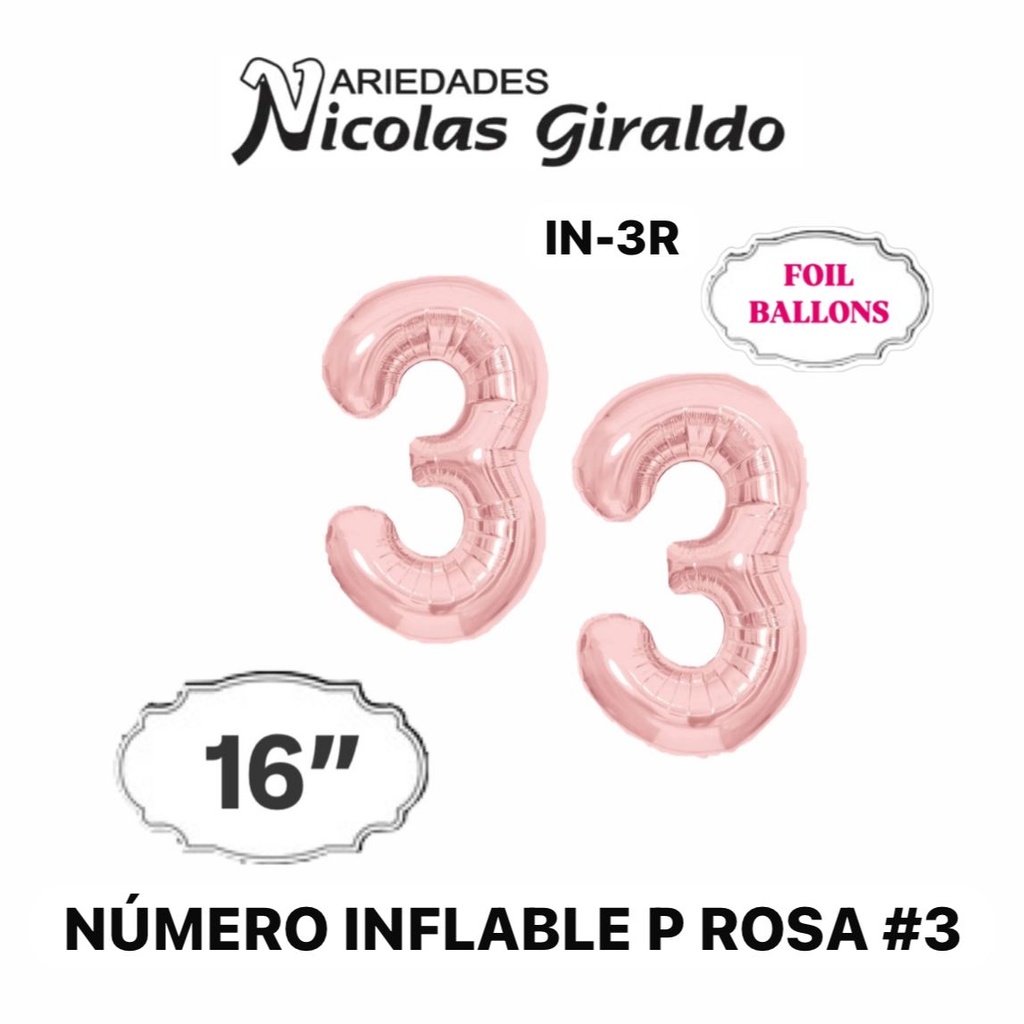 @Numero inflable p rosa #3