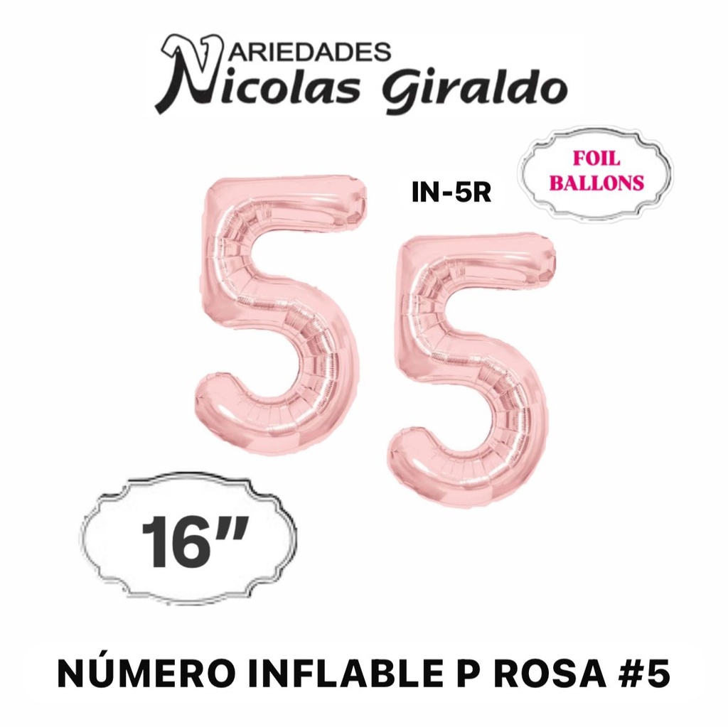@Numero inflable p rosa #5