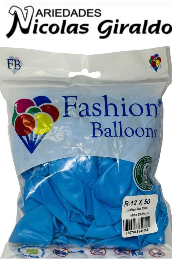 Bomba ballons r12x50 azul clara (RR12X50AC)