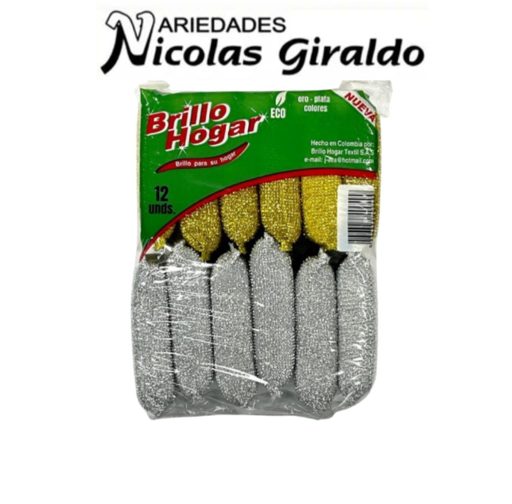 Esponja oro y plata x12