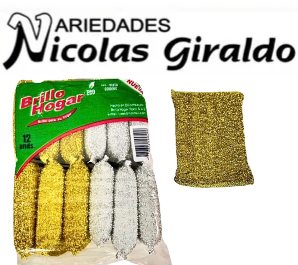 Esponja oro y plata x12