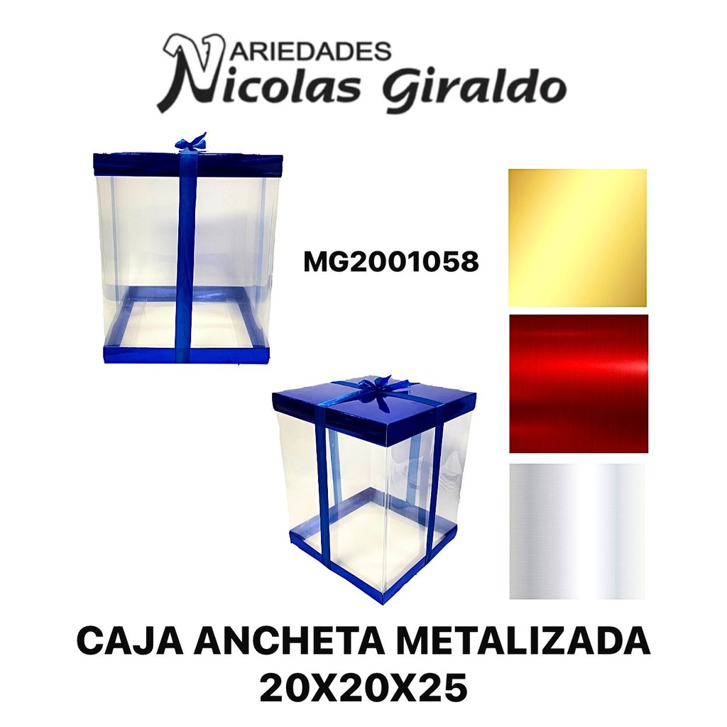 Caja ancheta metalizada 20x20x25