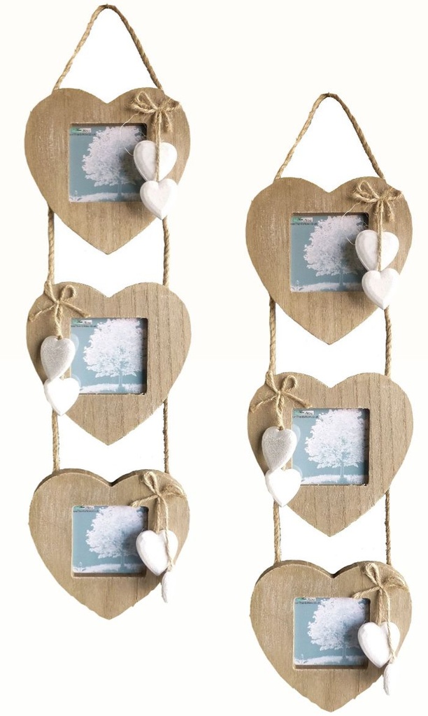 Porta retrato corazon x3 