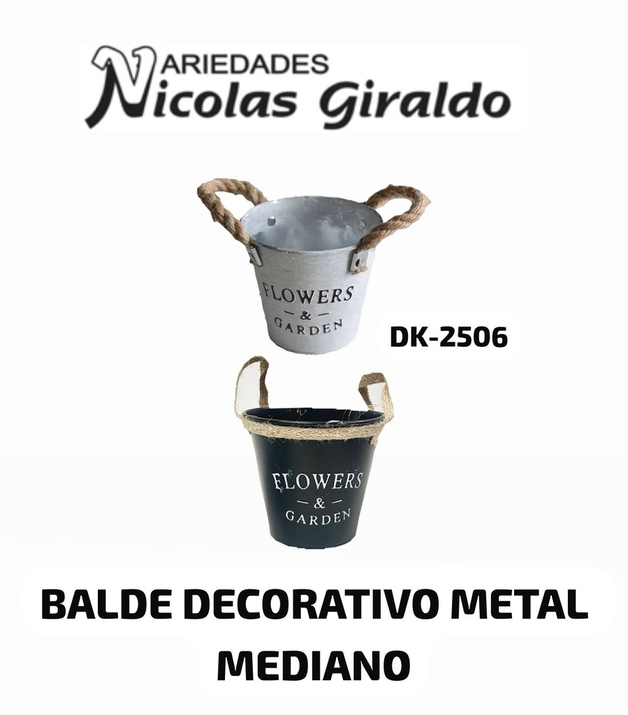 @Balde decorativo metal mediano 