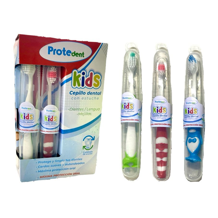 Cepillo dental infantil con estuche protedent x12