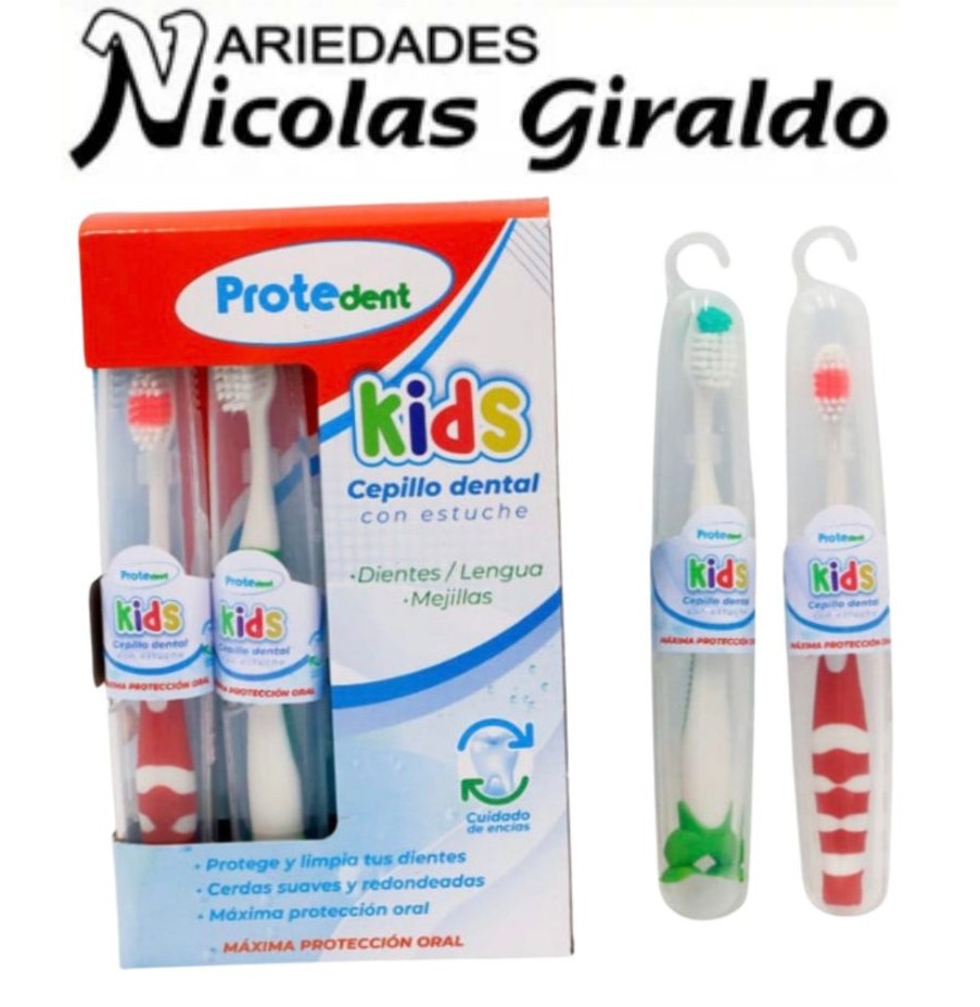 Cepillo dental infantil con estuche protedent x12