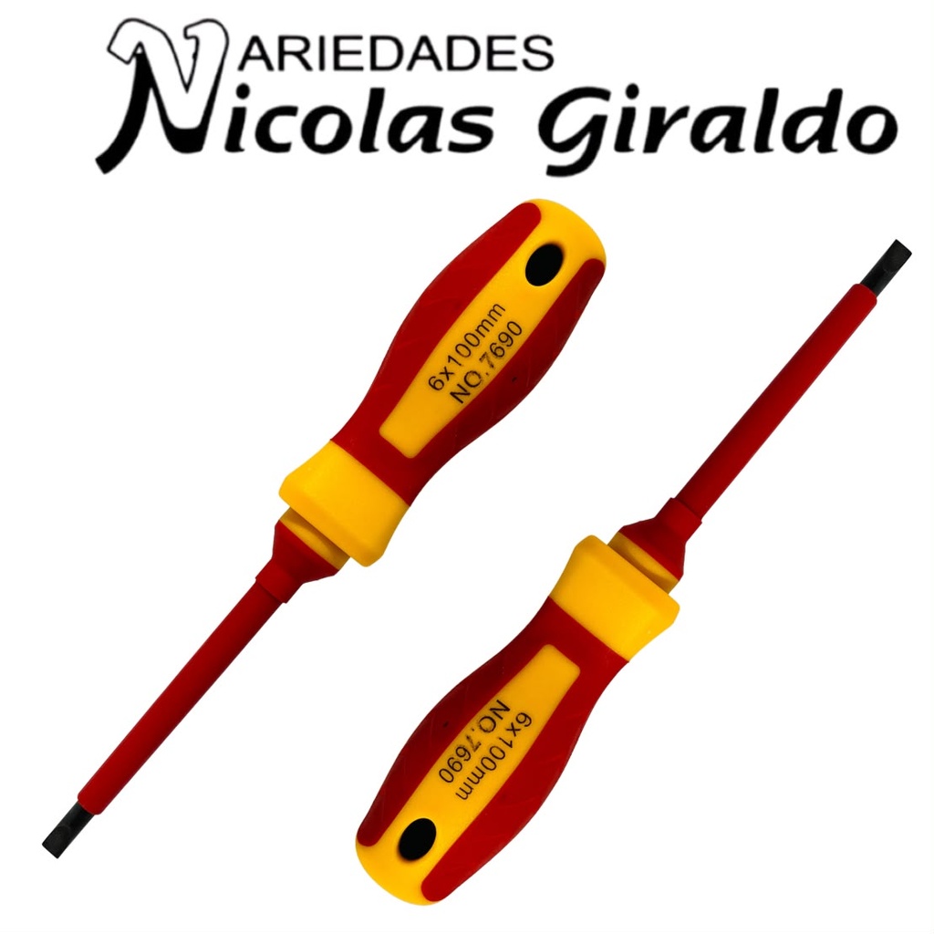 Destornillador pala fino encauchetado x1 