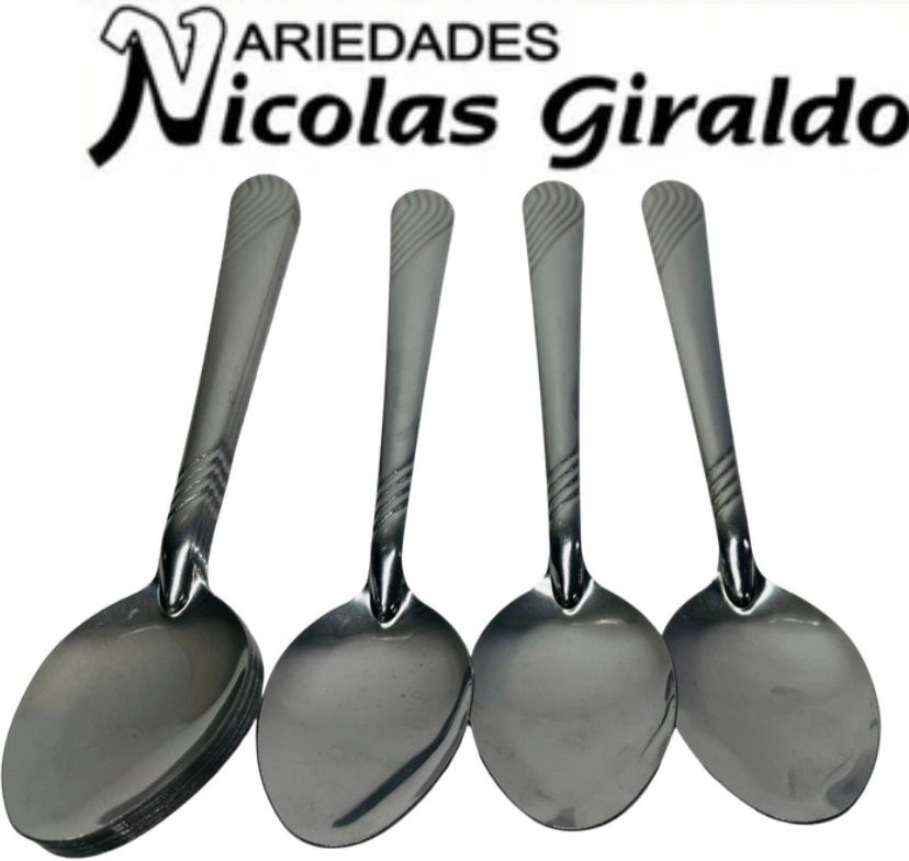 Cuchara metal sencilla x12  