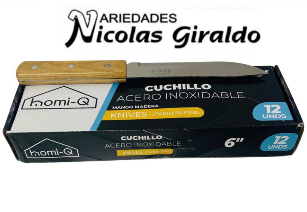 [HQ110] Cuchillo madera fino homi-q #5 CAJA X12 